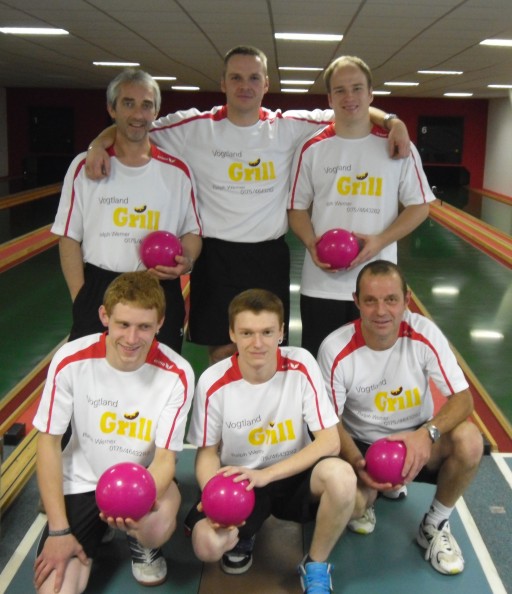 von hinten links: Steffen Neddermann, Marcus Lammel, Florian Wolfring, vorn: Eric Wentzsche, Danilo Raffel, Thomas Wolff